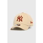 Otroška bombažna bejzbolska kapa New Era NEW YORK YANKEES bež barva - bež. Otroška kapa s šiltom vrste baseball iz kolekcije New Era. Model izdelan iz materiala z nalepko.