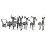 vidaXL Božični okras severni jeleni in sani 320 LED toplo bela ratan