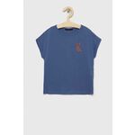 Otroška bombažna kratka majica Sisley vijolična barva - vijolična. Otroški Lahkotna kratka majica iz kolekcije Sisley. Model izdelan iz tanke, elastične pletenine. Nežen material, prijeten na dotik.