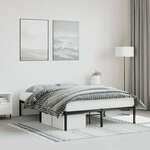 vidaXL Kovinski posteljni okvir črn 140x190 cm