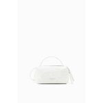 Torbica Desigual bela barva - bela. Majhna torbica iz kolekcije Desigual. na zapenjanje, model izdelan ekološkega usnja.