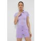 Kratka majica Dkny ženski, vijolična barva - vijolična. Body iz kolekcije Dkny, izdelan iz enobarvne, elastične pletenine. Model iz tkanine, ki je izjemno prijetna na otip.