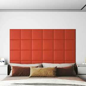 VidaXL Stenski paneli 12 kosov rdeči 30x30 cm umetno usnje 1