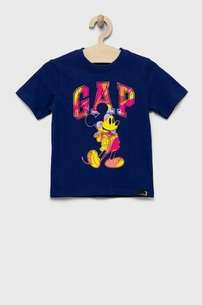 Otroška bombažna kratka majica GAP x Disney mornarsko modra barva - mornarsko modra. Otroška lahkotna kratka majica iz kolekcije GAP