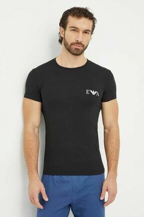 Majica lounge Emporio Armani Underwear 2-pack črna barva - črna. Lahkotna kratka majica iz kolekcije Emporio Armani Underwear