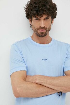 Bombažna kratka majica Boss Orange BOSS ORANGE - modra. Kratka majica iz kolekcije Boss Orange
