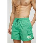 Kopalne kratke hlače Tommy Jeans zelena barva - zelena. Kratke hlače za kopanje iz kolekcije Tommy Jeans. Model izdelan iz hitrosušečega materiala.