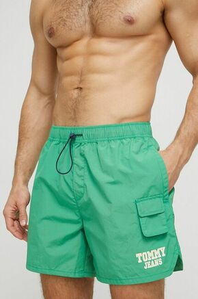 Kopalne kratke hlače Tommy Jeans zelena barva - zelena. Kratke hlače za kopanje iz kolekcije Tommy Jeans. Model izdelan iz hitrosušečega materiala.
