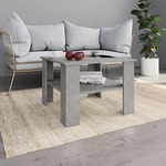 Klubska mizica betonsko siva 60x60x42 cm iverna plošča