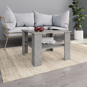 Klubska mizica betonsko siva 60x60x42 cm iverna plošča
