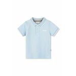 Otroške bombažne polo majice BOSS - modra. Polo majica za dojenčka iz kolekcije BOSS. Model izdelan iz udobne pletenine.