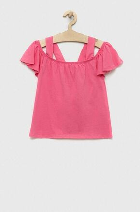 Otroška bombažna majica United Colors of Benetton roza barva - roza. Otroški bluza iz kolekcije United Colors of Benetton
