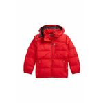 Otroška puhovka Polo Ralph Lauren rdeča barva - rdeča. Otroški jakna iz kolekcije Polo Ralph Lauren. Podložen model, izdelan iz gladkega materiala.