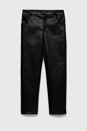 Otroške hlače Guess črna barva - črna. Otroški Hlače iz kolekcije Guess. Model izdelan iz imitacija usnja.
