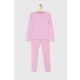 Bombažna pižama Polo Ralph Lauren roza barva - roza. Otroška Pižama iz kolekcije Polo Ralph Lauren. Model izdelan iz vzorčaste pletenine.