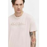 Bombažna kratka majica Hollister Co. moški, roza barva - roza. Lahkotna kratka majica iz kolekcije Hollister Co. Izdelana iz pletenine, prijetne na otip. Model iz izjemno udobne bombažne tkanine.