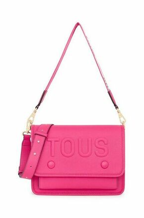 Torbica Tous roza barva - roza. Srednje velika torbica iz kolekcije Tous. na zapenjanje