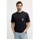 Bombažna kratka majica Armani Exchange moška, mornarsko modra barva, XM000366 AF12308 - mornarsko modra. Kratka majica iz kolekcije Armani Exchange, izdelana iz tanke, elastične pletenine. Model iz zračne bombažne tkanine.