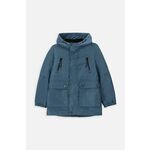 Otroška jakna Coccodrillo - modra. Otroški jakna iz kolekcije Coccodrillo. Delno podložen model, izdelan iz gladkega materiala.