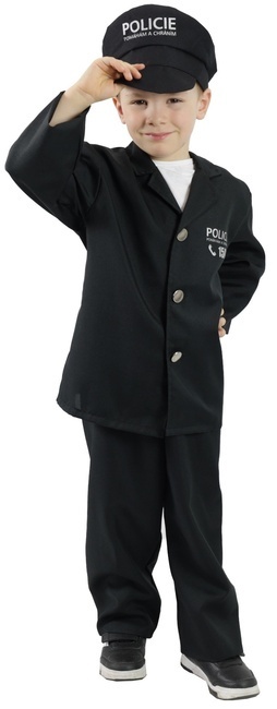 WEBHIDDENBRAND Otroški kostum policist s klobukom - češki tisk (S) e-paket