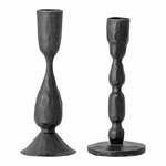 Komplet 2 svečnikov Bloomingville Deja iz črne kovine, višina 16 cm