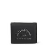 Denarnica Karl Lagerfeld ženski, črna barva - črna. Mala denarnica iz kolekcije Karl Lagerfeld. Model izdelan iz ekološkega usnja.