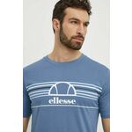 Bombažna kratka majica Ellesse Lentamente T-Shirt moška, SHV11918 - modra. Kratka majica iz kolekcije Ellesse, izdelana iz pletenine s potiskom. Model iz izjemno udobne bombažne tkanine.