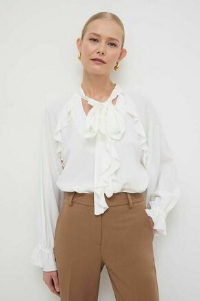 Bluza s primesjo svile Marella bela barva - bela. Bluza iz kolekcije Marella