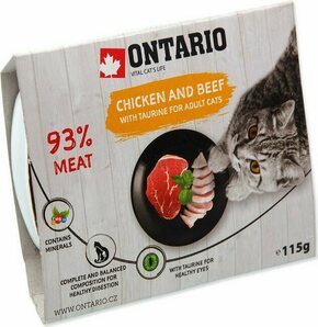 Tub Ontario piščanec z govedino in tavrinom 115g