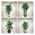 Komplet 4 3D stenskih nalepk Ambiance Exotic Palm Leaves