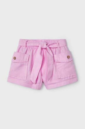 Otroške kratke hlače Mayoral vijolična barva - vijolična. Otroški kratke hlače iz kolekcije Mayoral. Model izdelan iz enobarvnega materiala. Model iz izjemno udobne tkanine z visoko vsebnostjo bombaža.