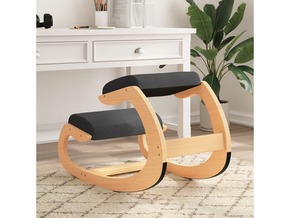 VidaXL Klečalni stol črn 55x84x55 cm vezana plošča breza
