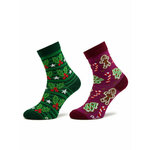 Rainbow Socks Set 2 parov otroških visokih nogavic Xmas Socks Balls Kids Gift Pak 2 Pisana