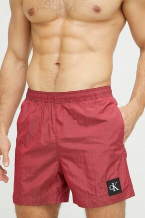 Kopalne kratke hlače Calvin Klein rdeča barva - rdeča. Kopalne kratke hlače iz kolekcije Calvin Klein. Model izdelan iz enobarvnega materiala.