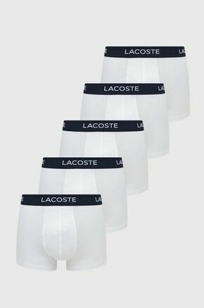 Boksarice Lacoste moške - bela. Boksarice iz kolekcije Lacoste. Model izdelan iz elastične pletenine. V kompletu je pet parov.