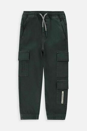 Otroške hlače Coccodrillo zelena barva - zelena. Otroški hlače iz kolekcije Coccodrillo. Model izdelan iz enobarvne tkanine.