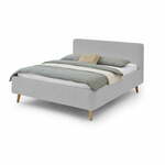 Siva oblazinjena zakonska postelja 180x200 cm Mattis - Meise Möbel