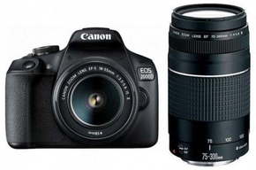 Digitalni fotoaparat EOS 2000D + EF-S 18-55 IS + EF 75-300 DC +northfinder nahrbtnik