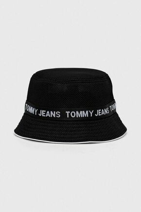 Klobuk Tommy Jeans črna barva - črna. Klobuk iz kolekcije Tommy Jeans. Model z ozkim robom