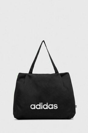 Torbica adidas črna barva - črna. Velika torbica iz kolekcije adidas. Model na zapenjanje