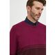 Bombažen pulover GAP moški, vijolična barva, - vijolična. Pulover iz kolekcije GAP. Model z okroglim izrezom, izdelan iz vzorčaste pletenine.