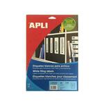 APLI bele nalepke za registratorje AP001232 190 x 38 mm, 7/stran 25 listov (registratorji ozki)