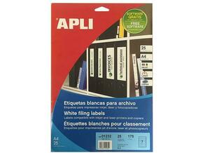 APLI bele nalepke za registratorje AP001232 190 x 38 mm