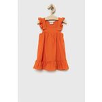 Obleka za dojenčka Birba&amp;Trybeyond oranžna barva - oranžna. Lahkotna obleka za dojenčke iz kolekcije Birba&amp;Trybeyond. Raven model, izdelan iz enobarvne tkanine. Izjemno udoben material z visoko vsebnostjo viskoze.