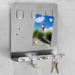 Greatstore HI Nosilec ključev s ploščico, srebrn, 28,5x25x8 cm