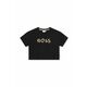 Otroška kratka majica BOSS črna barva - črna. Otroške kratka majica iz kolekcije BOSS. Model izdelan iz tanke, rahlo elastične pletenine.