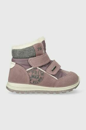 Otroški zimski škornji Primigi roza barva - roza. Zimski čevlji iz kolekcije Primigi. Podloženi model izdelan iz kombinacije ekološkega usnja in tekstilnega materiala. Mehko oblazinjena sredina zagotavlja visoko raven udobja.