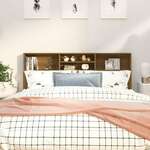 shumee Vzglavje postelje s policami, rjavi hrast, 180x19x103,5 cm