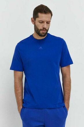 Bombažna kratka majica adidas moški - modra. Kratka majica iz kolekcije adidas