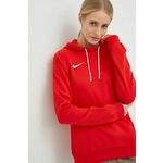 Bluza Nike ženska, rdeča barva, s kapuco - rdeča. Mikica s kapuco iz kolekcije Nike. Model izdelan iz enobarvne pletenine.